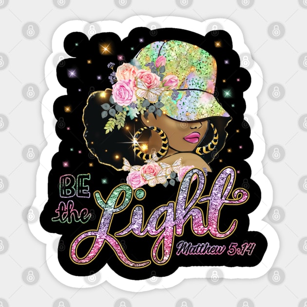 Be the Light, Black Woman, Religious, Christian Sticker by UrbanLifeApparel